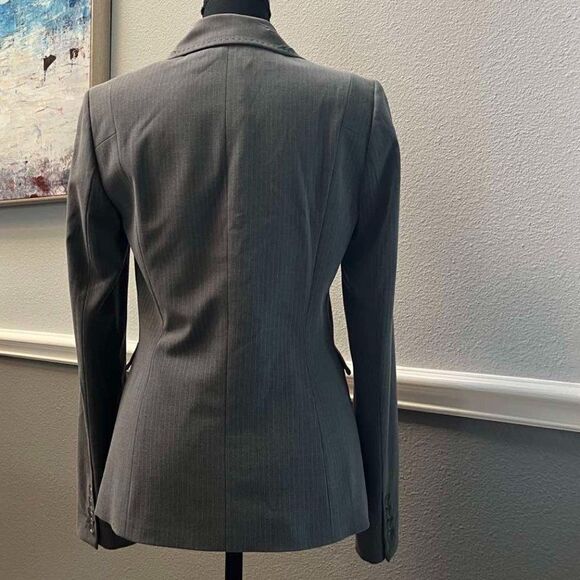 Elie Tahari Jacket Gray One Button Blazer Womens Size 2 - Picture 2 of 14